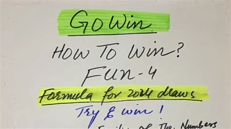 GoWIN Fun 4 Lottery Formula For 2024 ! .